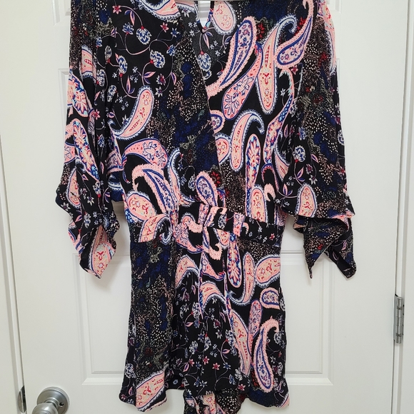 Angeleye Blue Paisley Romper Size 8 - Picture 1 of 5